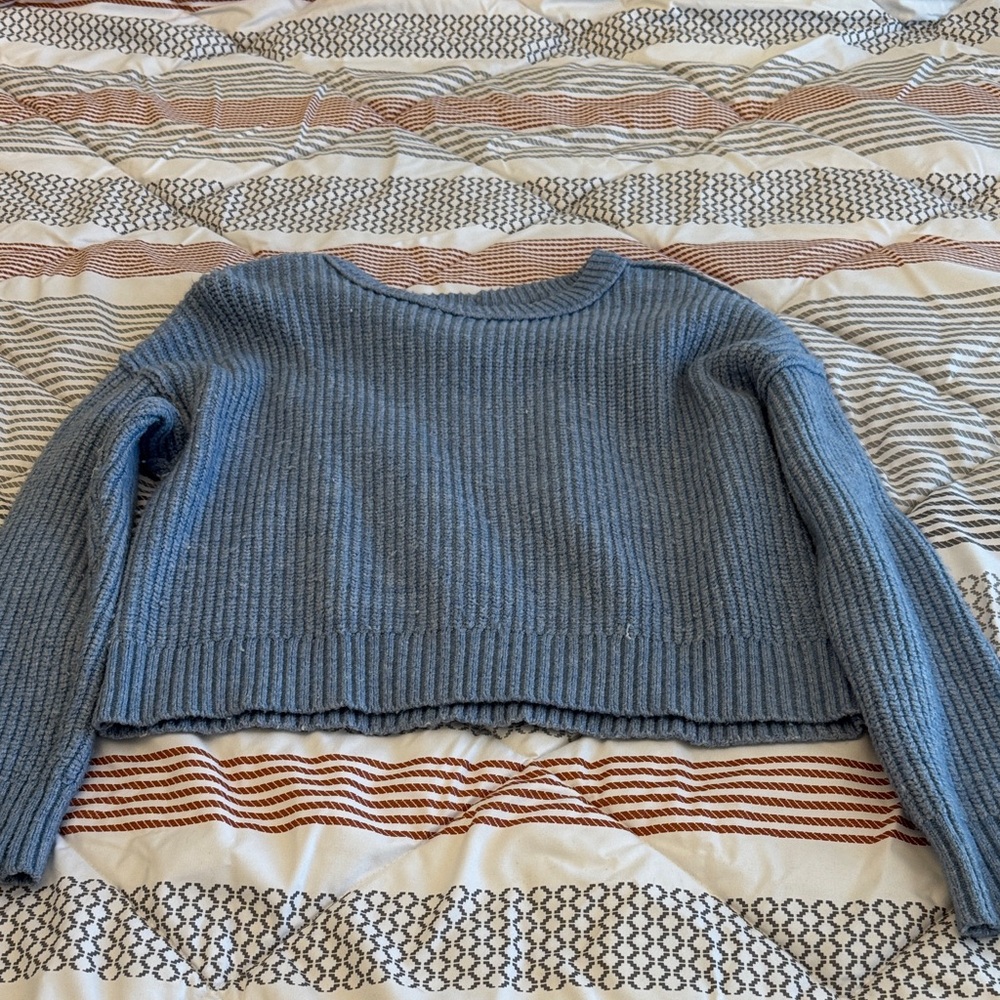 American Eagle Outfitters Ribbed Blue Sweater